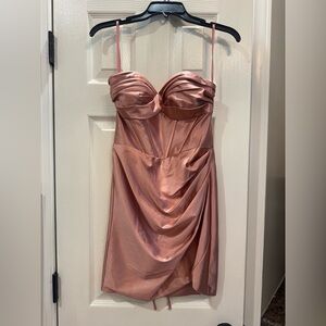 GB Girls Pink Ruched Sheath Mini Dress